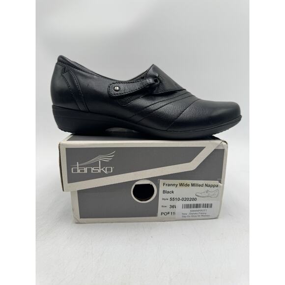 Dansko FRANNY WIDE MILLED NAPPA Women's NEW Clog Black EU Size 36 Wide - Picture 11 of 11